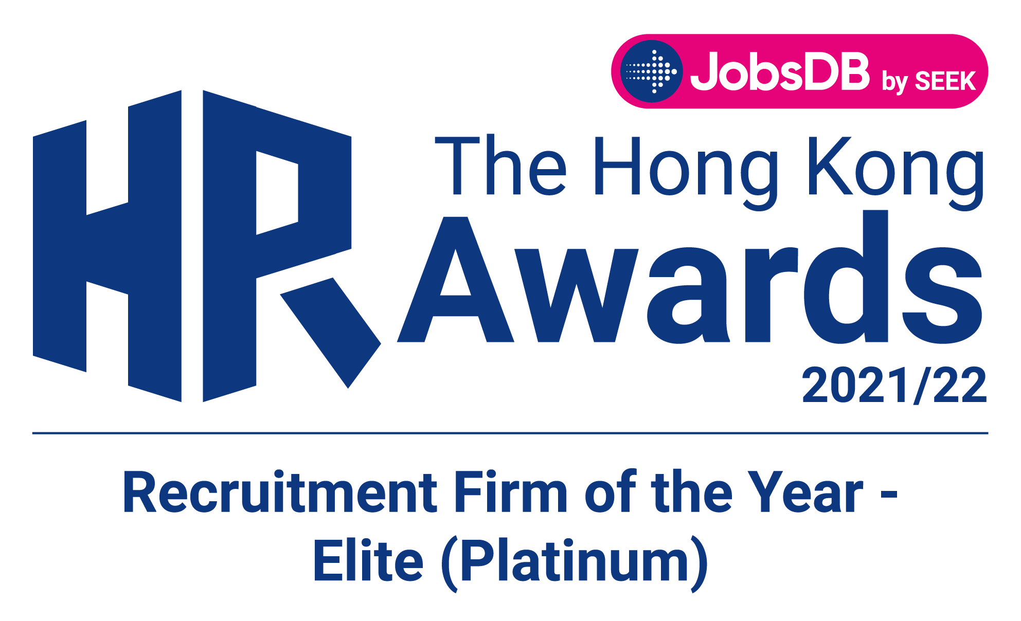 The Hong Kong HR Awards 202122 – Recruitment Firm of the Year – Elite (Platinum) logo